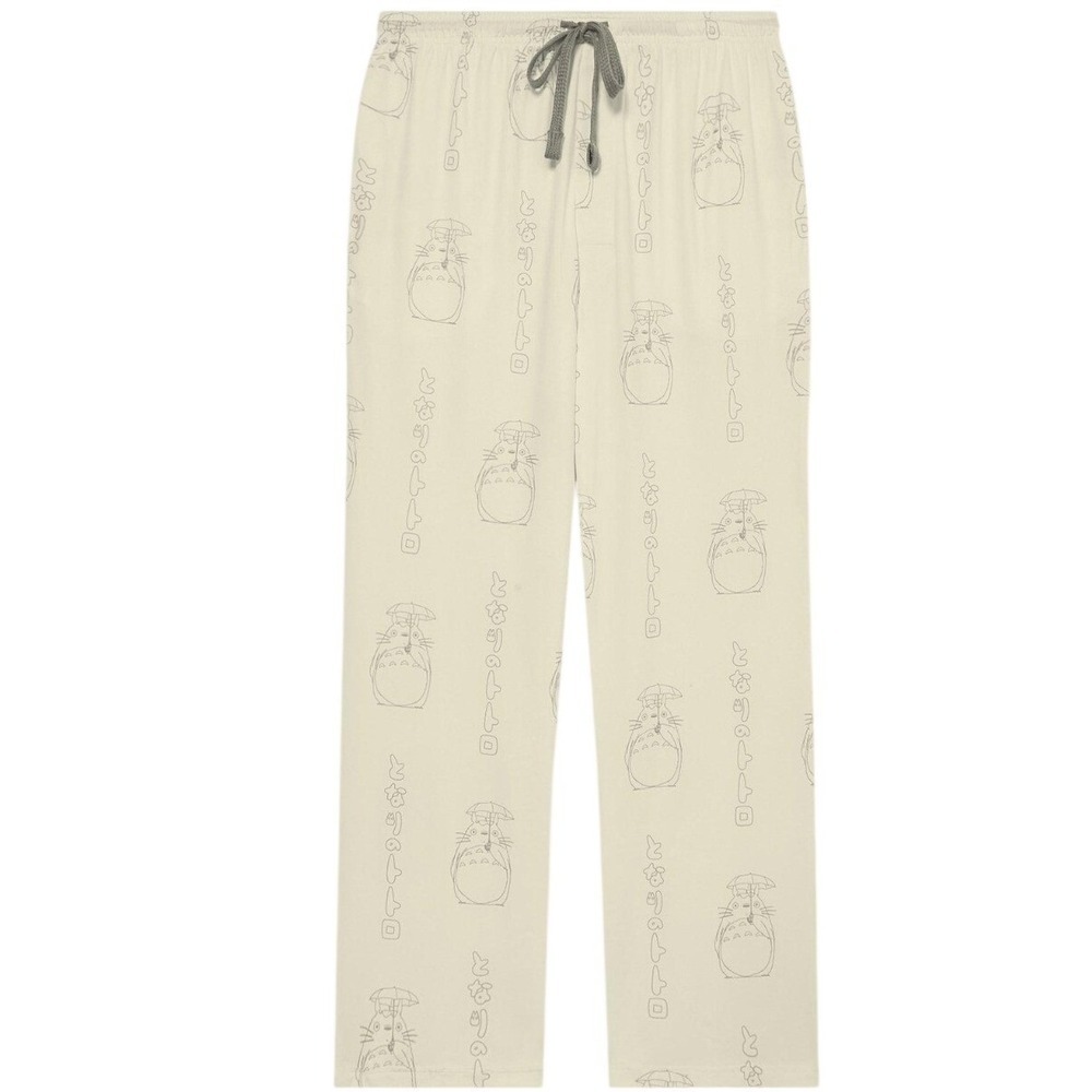 My Neighbor Totoro Unisex Sleep Pants Kanji AOP Cream XL Studio Ghibli Lounge‎